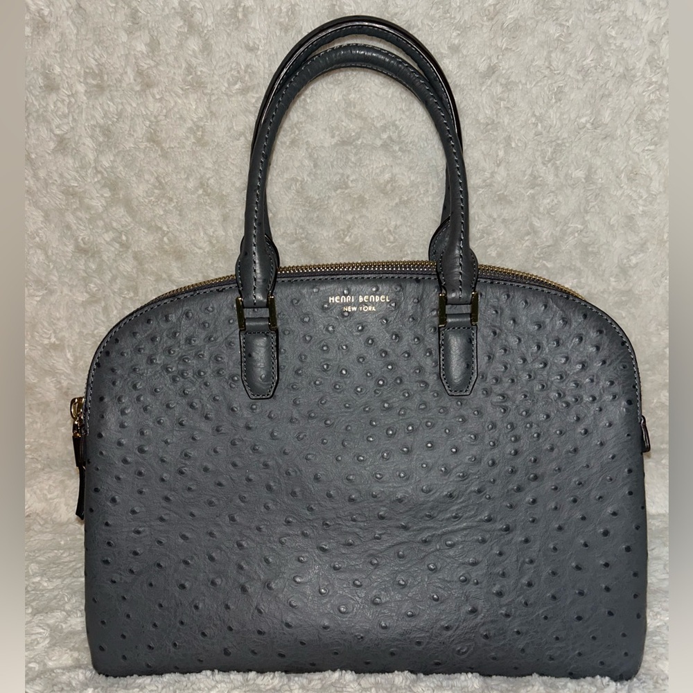 Henri Bendel Gray Satchel with Elegant Textured Design